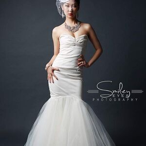 Strapless Mermaid Wedding Gown with Tulle  